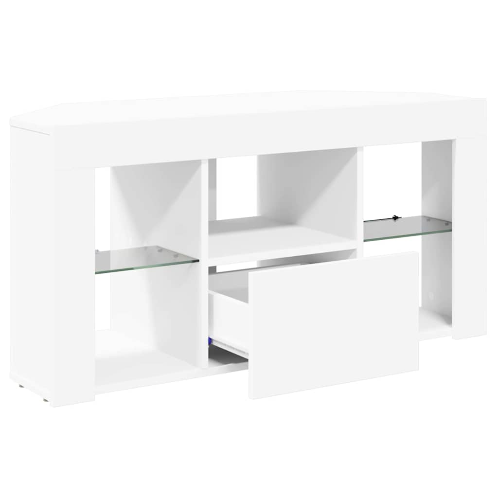 Rohový Led Tv Stojan 100 X 40 X 50 Cm Bílá Kompozitní Dřevo