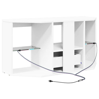 Rohový Led Tv Stojan 100 X 40 X 50 Cm Bílá Kompozitní Dřevo