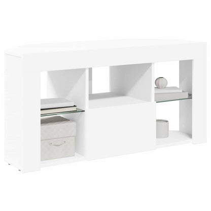 Rohový Led Tv Stojan 100 X 40 X 50 Cm Bílá Kompozitní Dřevo