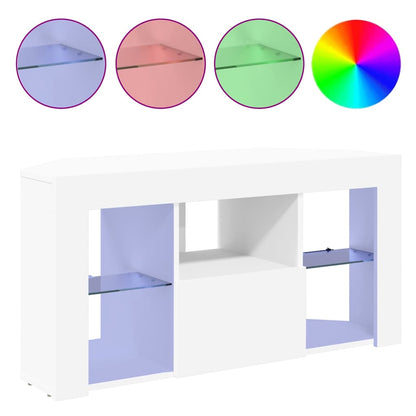 Rohový Led Tv Stojan 100 X 40 X 50 Cm Bílá Kompozitní Dřevo