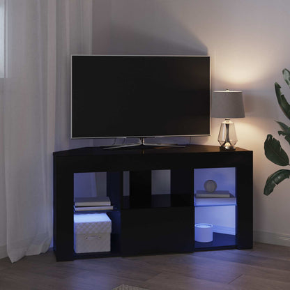 Rohový Led Tv Stojan 100 X 40 X 50 Cm Černá Kompozitní Dřevo