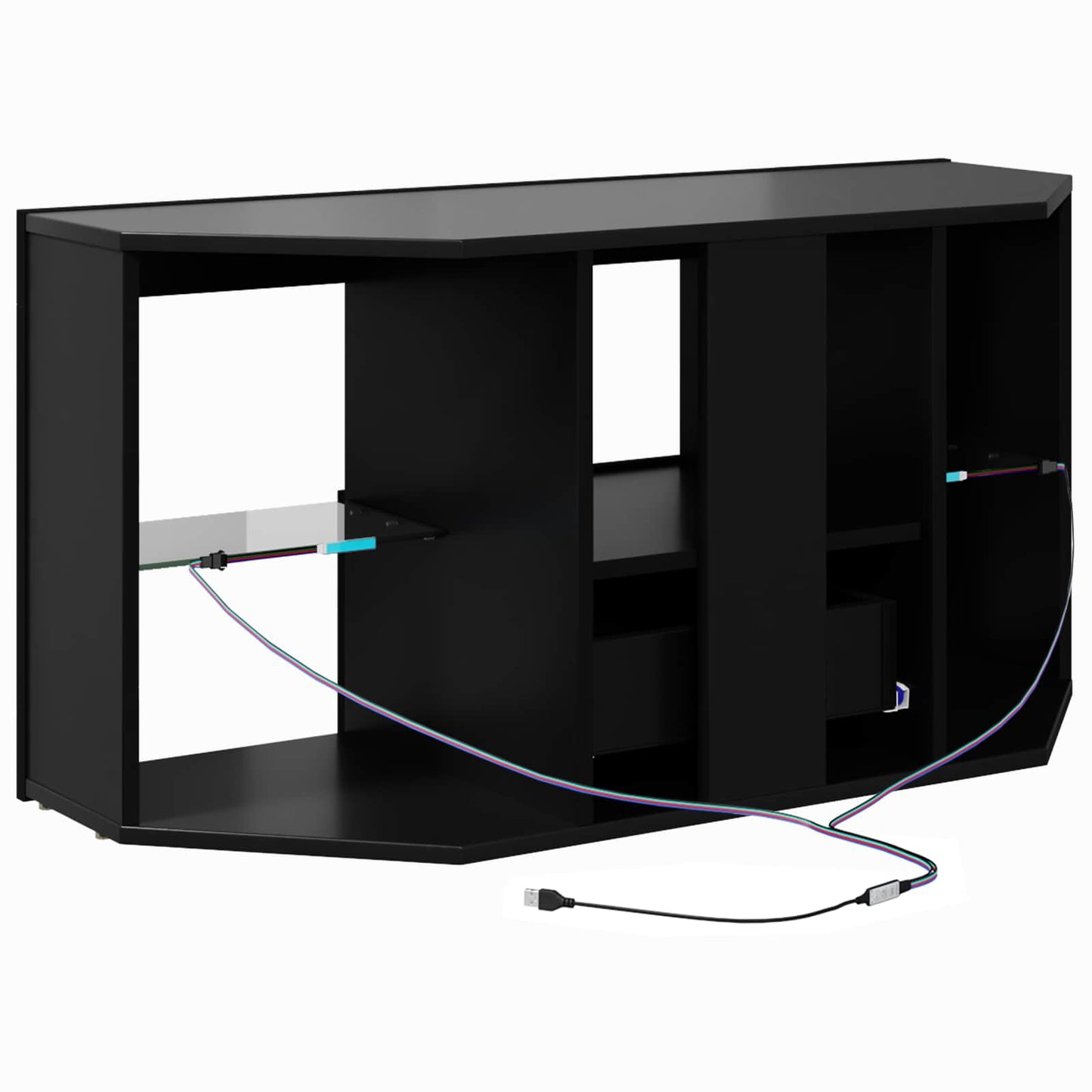Rohový Led Tv Stojan 100 X 40 X 50 Cm Černá Kompozitní Dřevo