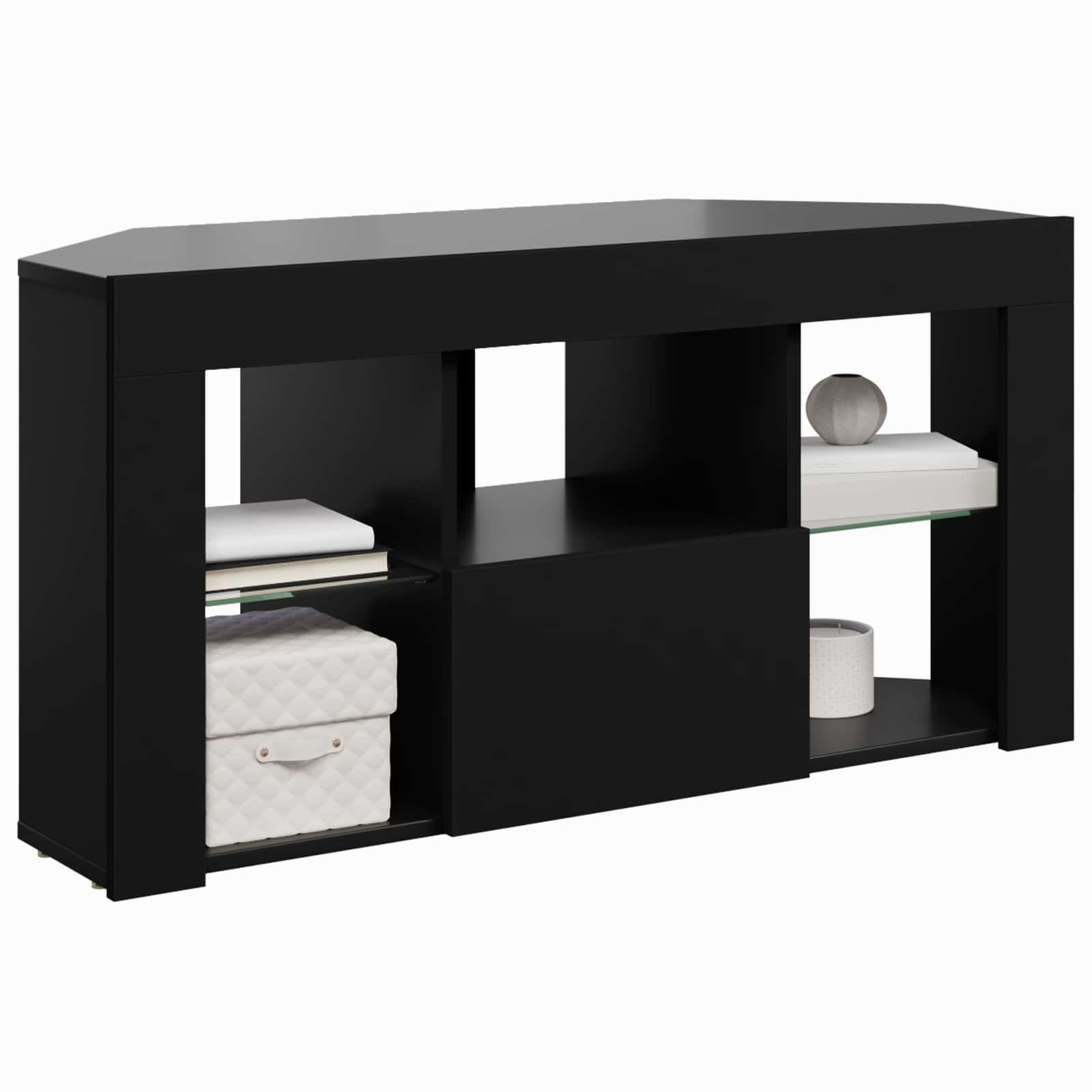 Rohový Led Tv Stojan 100 X 40 X 50 Cm Černá Kompozitní Dřevo