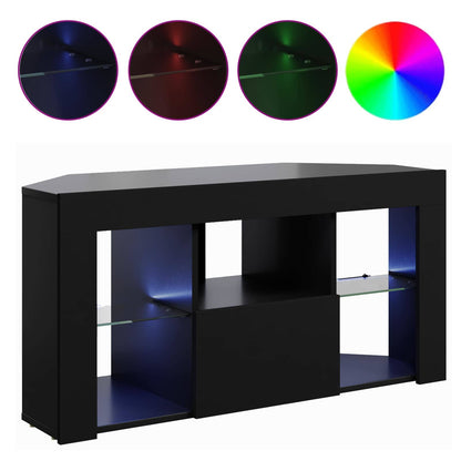 Rohový Led Tv Stojan 100 X 40 X 50 Cm Černá Kompozitní Dřevo