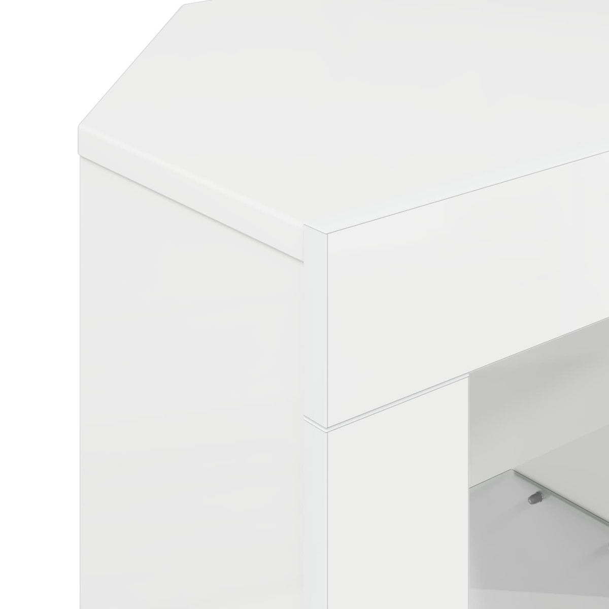 Rohový Led Tv Stojan 100 X 40 X 50 Cm Vysoce Lesklá Bílá