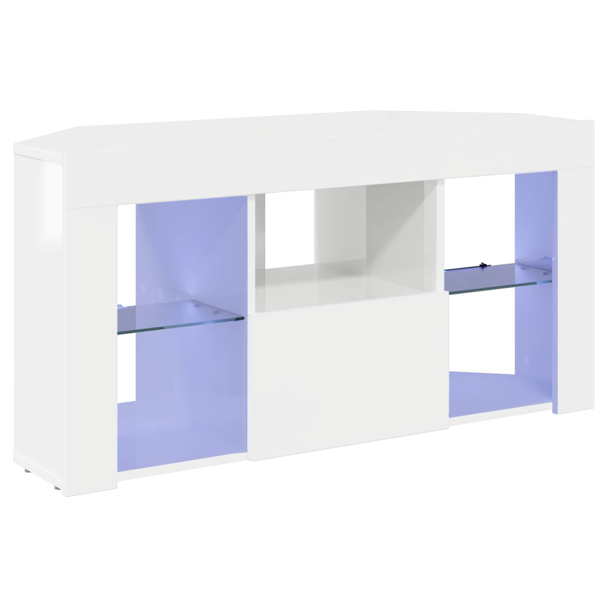 Rohový Led Tv Stojan 100 X 40 X 50 Cm Vysoce Lesklá Bílá