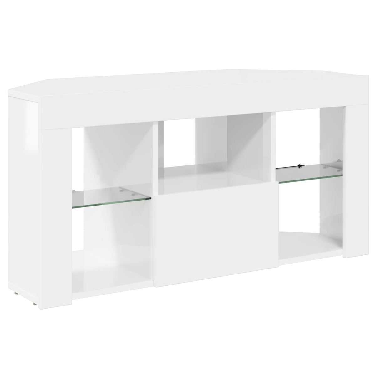 Rohový Led Tv Stojan 100 X 40 X 50 Cm Vysoce Lesklá Bílá