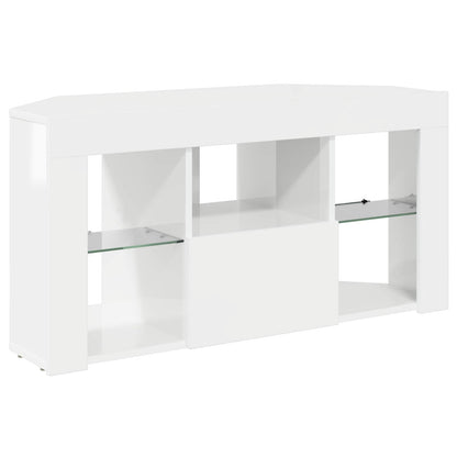 Rohový Led Tv Stojan 100 X 40 X 50 Cm Vysoce Lesklá Bílá