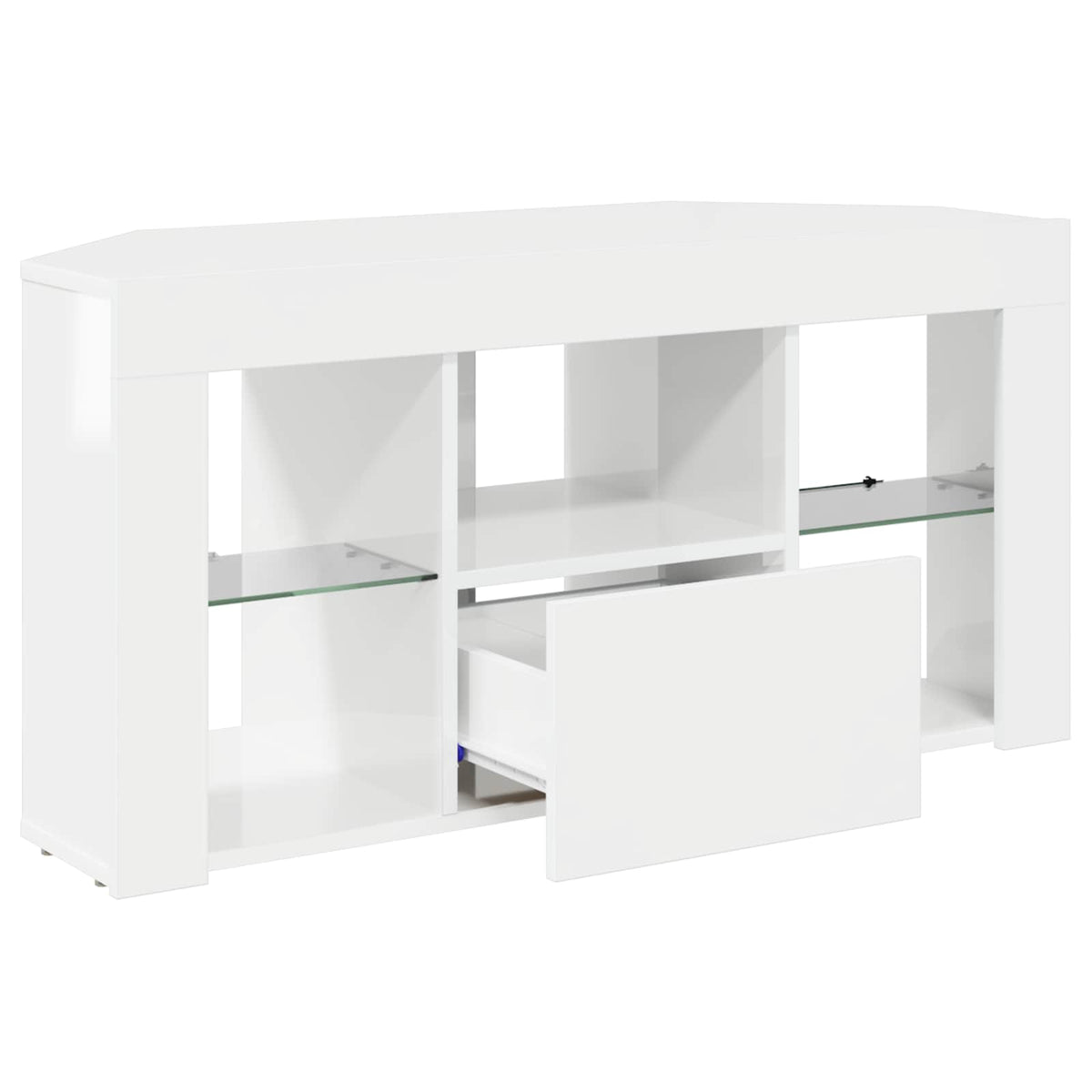 Rohový Led Tv Stojan 100 X 40 X 50 Cm Vysoce Lesklá Bílá
