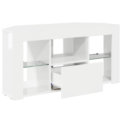 Rohový Led Tv Stojan 100 X 40 X 50 Cm Vysoce Lesklá Bílá