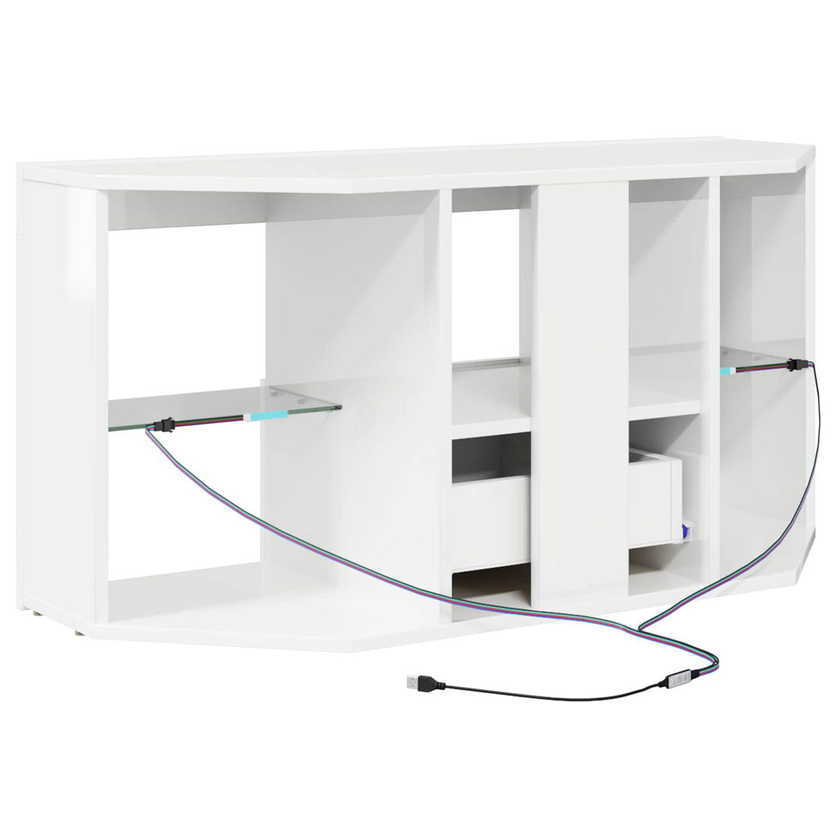 Rohový Led Tv Stojan 100 X 40 X 50 Cm Vysoce Lesklá Bílá