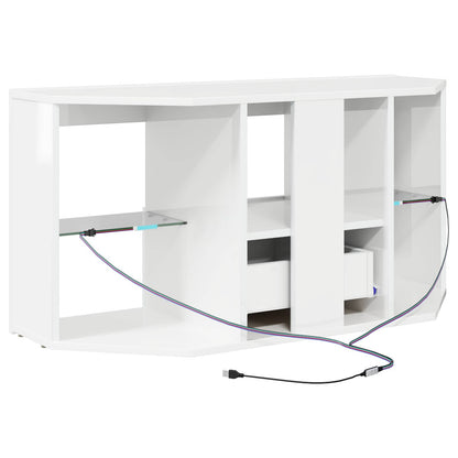 Rohový Led Tv Stojan 100 X 40 X 50 Cm Vysoce Lesklá Bílá