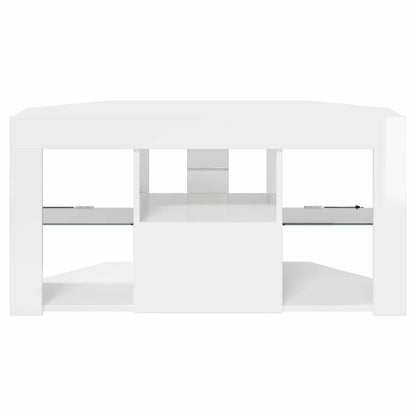 Rohový Led Tv Stojan 100 X 40 X 50 Cm Vysoce Lesklá Bílá