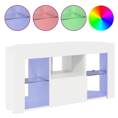 Rohový Led Tv Stojan 100 X 40 X 50 Cm Vysoce Lesklá Bílá