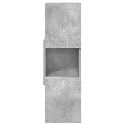 Rohová Skříňka 25,5X25X80Cm Kompozitní Dřevo Betonově Šedá