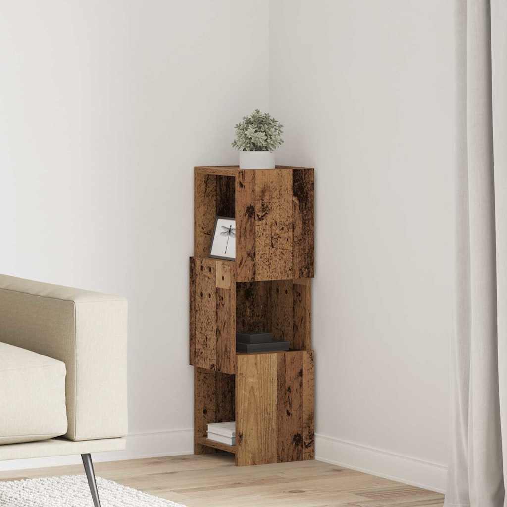 Rohová Skříňka 25,5X25X80Cm Kompozitní Dřevo Staré Dřevo