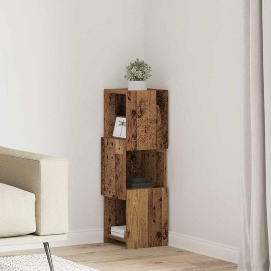 Rohová Skříňka 25,5X25X80Cm Kompozitní Dřevo Staré Dřevo