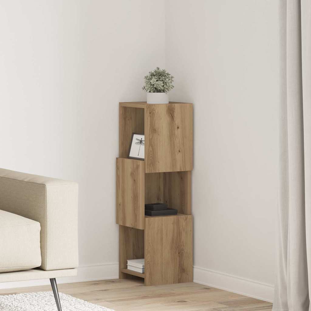 Rohová Skříňka 25,5X25X80Cm Kompozitní Dřevo Artisanový Dub