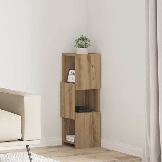 Rohová Skříňka 25,5X25X80Cm Kompozitní Dřevo Artisanový Dub