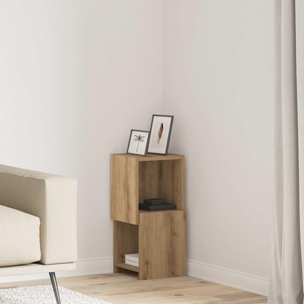 Rohová Skříňka 25,5X25X55Cm Kompozitní Dřevo Artisanový Dub