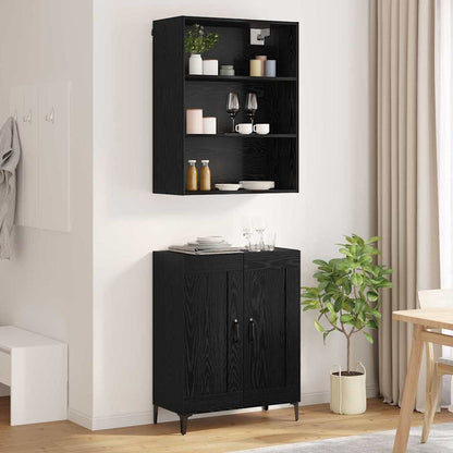 Vysoký Bufet 2 Ks Černý Dub 69,5 X 34 X 180 Cm Kompozitní Dřevo