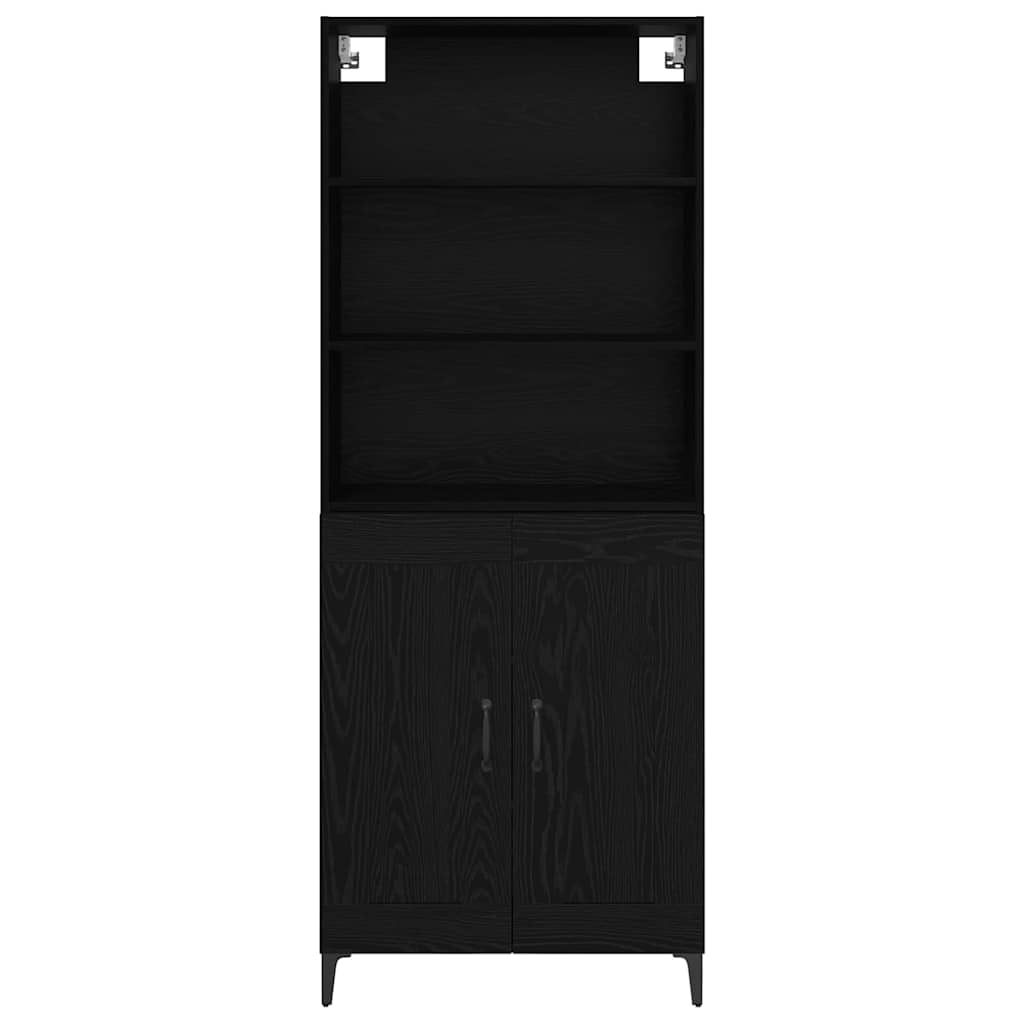 Vysoký Bufet 2 Ks Černý Dub 69,5 X 34 X 180 Cm Kompozitní Dřevo