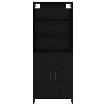 Vysoký Bufet 2 Ks Černý Dub 69,5 X 34 X 180 Cm Kompozitní Dřevo
