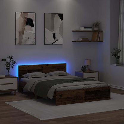 Rám Postele S Čelo Staré Dřevo 120 X 190 Cm Kompozitní Dřevo
