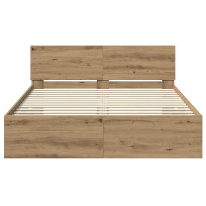 Rám Postele S Čelo Artisanový Dub 120 X 190 Cm Kompozitní Dřevo