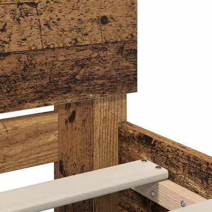 Rám Postele S Čelo Staré Dřevo 200 X 200 Cm Kompozitní Dřevo