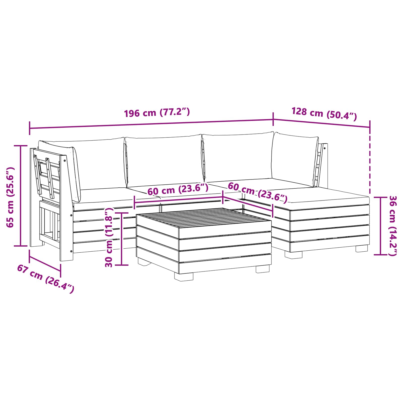 Venkovní Pohovková Souprava 5 Kus Hnědá Masivní Akátové Dřevo