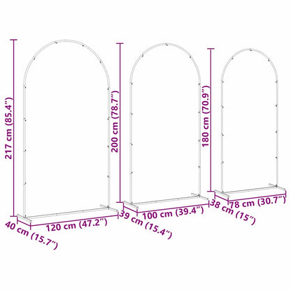 Svatební Oblouk 3 Ks 120 X 40 X 217 Cm Ocel