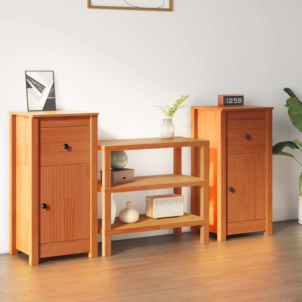 Servírovací Skříň 2 Pcs Voskově Hnědá 39 X 34,5 X 80 Cm
