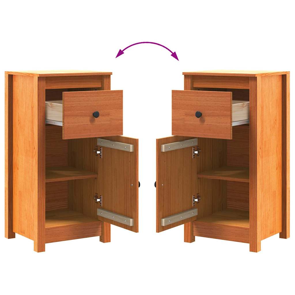 Servírovací Skříň 2 Pcs Voskově Hnědá 39 X 34,5 X 80 Cm