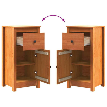 Servírovací Skříň 2 Pcs Voskově Hnědá 39 X 34,5 X 80 Cm