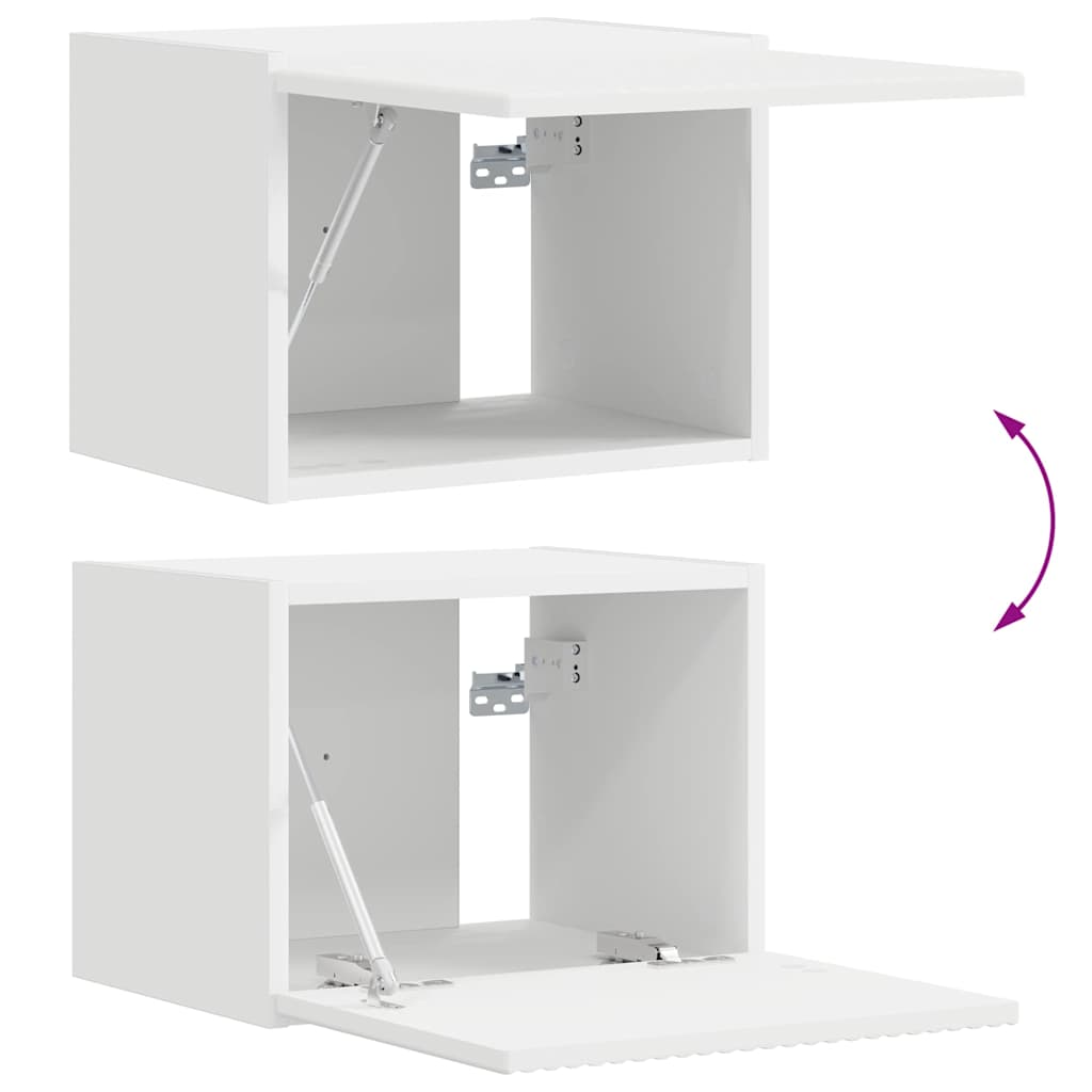 Tv Wall Cabinet 39 X 31 X 29,5 Cm Bílá Kompozitní Dřevo