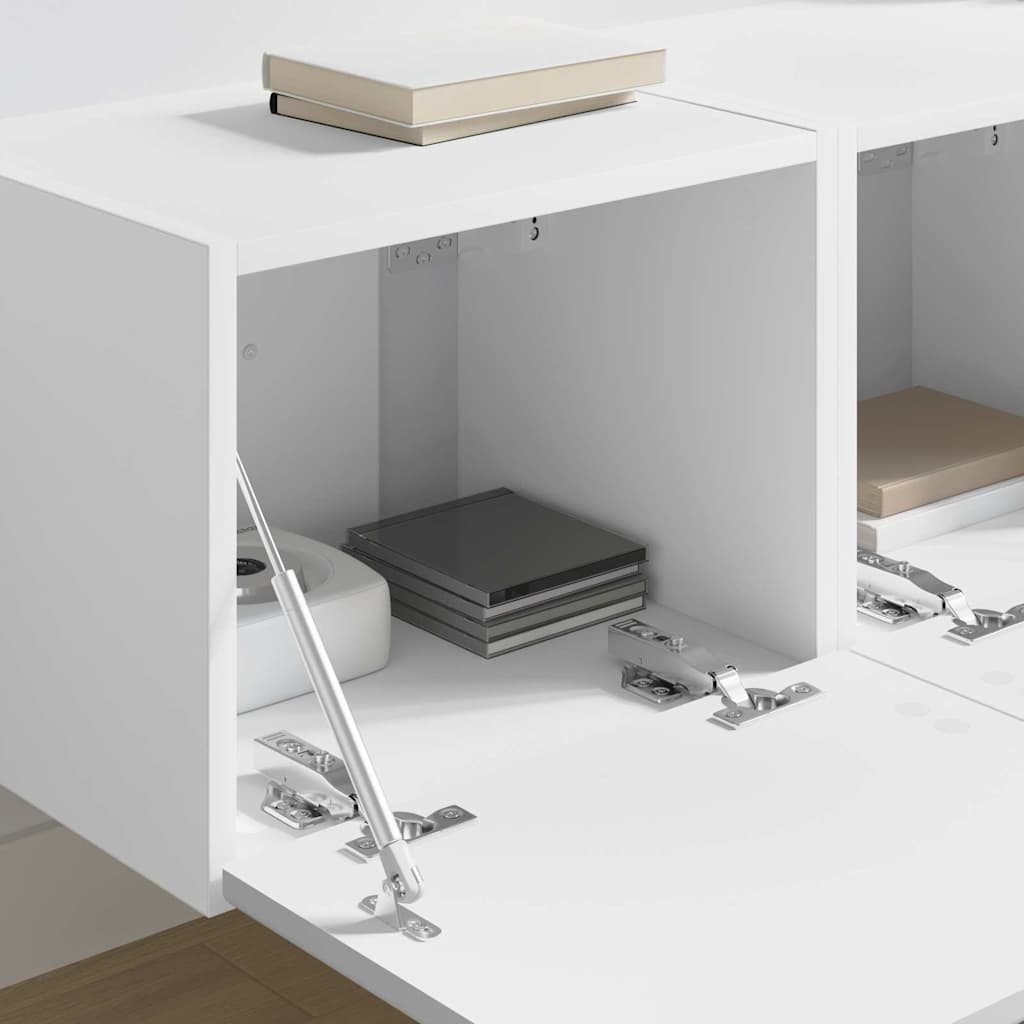 Tv Wall Cabinet 2 Pcs Bílá Kompozitní Dřevo