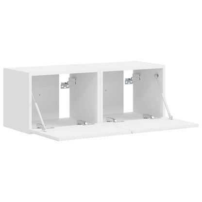 Tv Wall Cabinet 2 Pcs Bílá Kompozitní Dřevo
