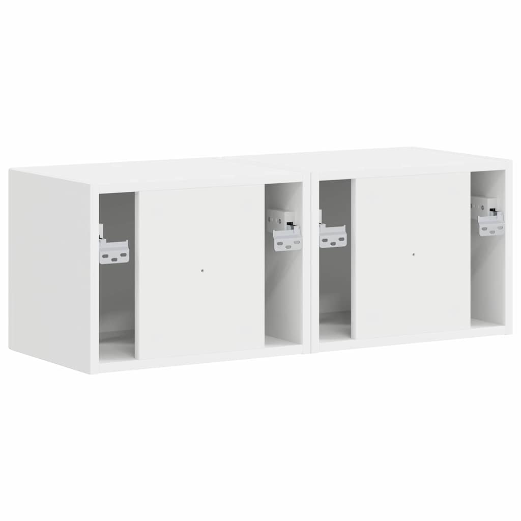 Tv Wall Cabinet 2 Pcs Bílá Kompozitní Dřevo
