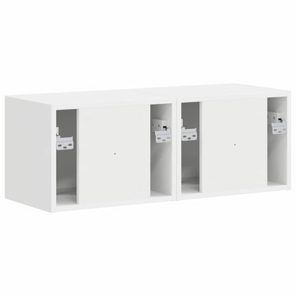 Tv Wall Cabinet 2 Pcs Bílá Kompozitní Dřevo