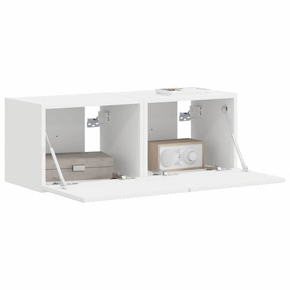 Tv Wall Cabinet 2 Pcs Bílá Kompozitní Dřevo