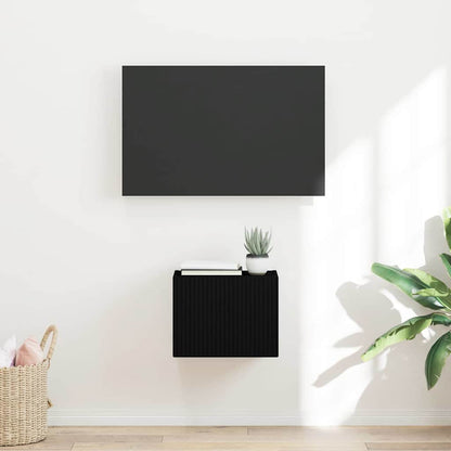 Tv Wall Cabinet 39 X 31 X 29,5 Cm Černá Kompozitní Dřevo