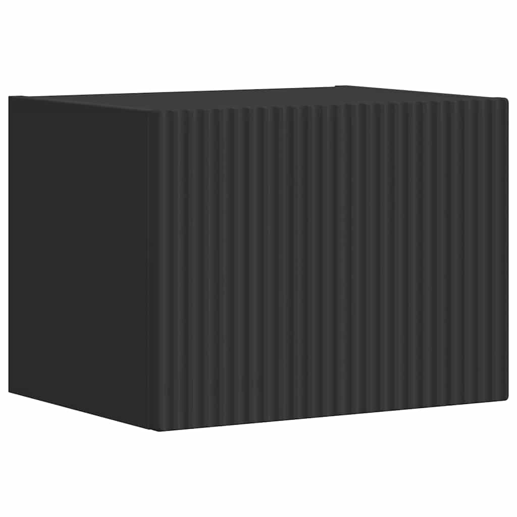 Tv Wall Cabinet 39 X 31 X 29,5 Cm Černá Kompozitní Dřevo