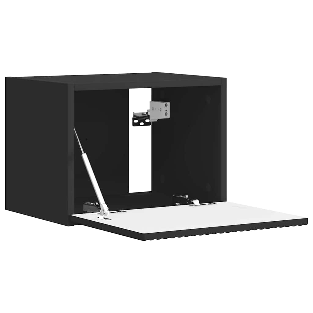 Tv Wall Cabinet 39 X 31 X 29,5 Cm Černá Kompozitní Dřevo