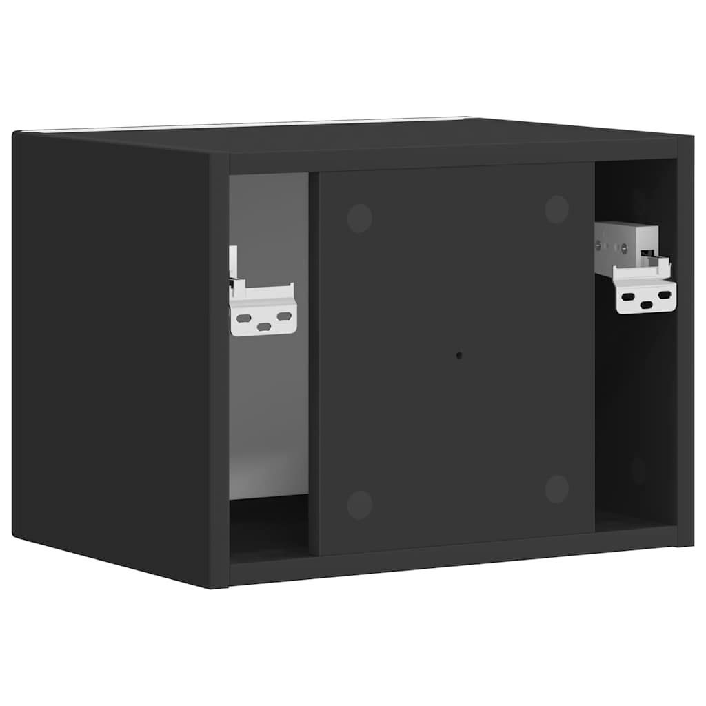 Tv Wall Cabinet 39 X 31 X 29,5 Cm Černá Kompozitní Dřevo