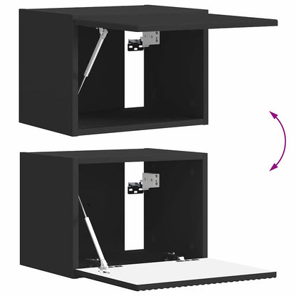 Tv Wall Cabinet 39 X 31 X 29,5 Cm Černá Kompozitní Dřevo