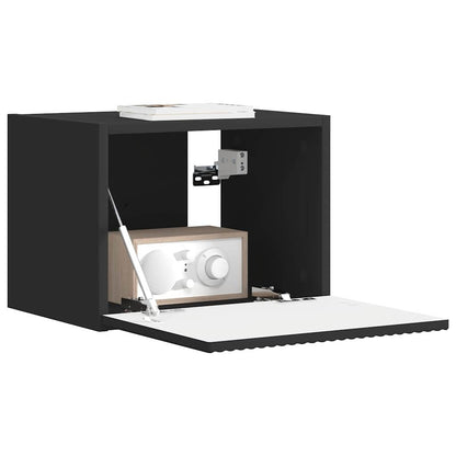 Tv Wall Cabinet 39 X 31 X 29,5 Cm Černá Kompozitní Dřevo