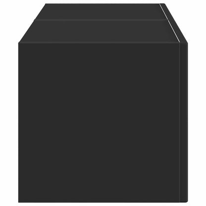Tv Wall Cabinet 2 Pcs Černá Kompozitní Dřevo