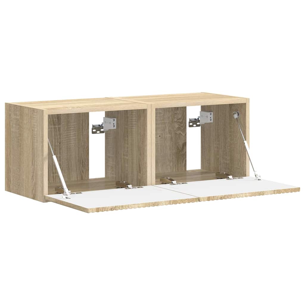Tv Wall Cabinet 2 Pcs Sonoma Kompozitní Dřevo