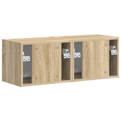 Tv Wall Cabinet 2 Pcs Sonoma Kompozitní Dřevo